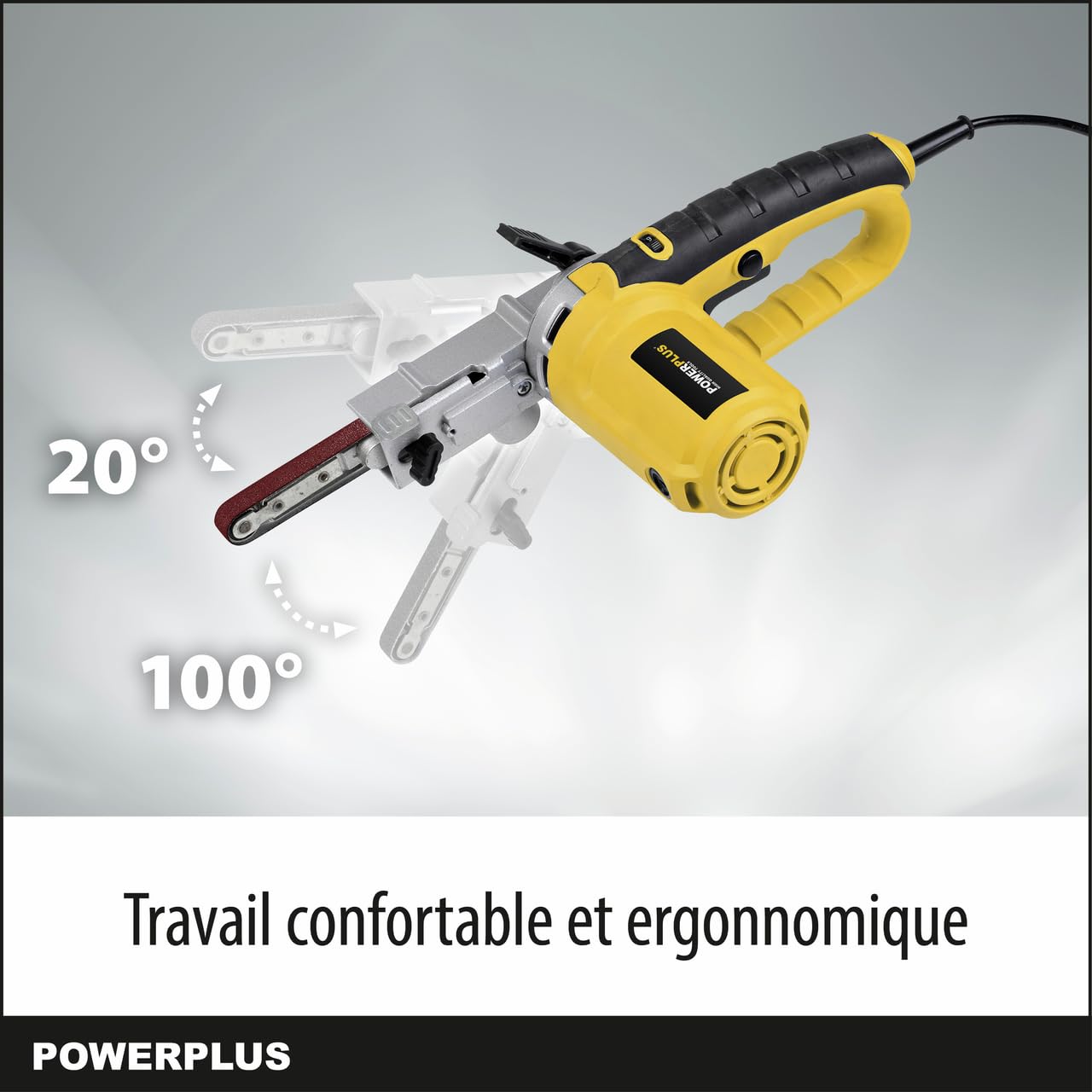 Powerplus Lime à Bande Électrique de 400 W POWX139 - Ponceuse à Bande Abrasive 457 x 13 mm - Vitesse Max. de 1700 min-1 - avec Coffret et 10 Accessoires