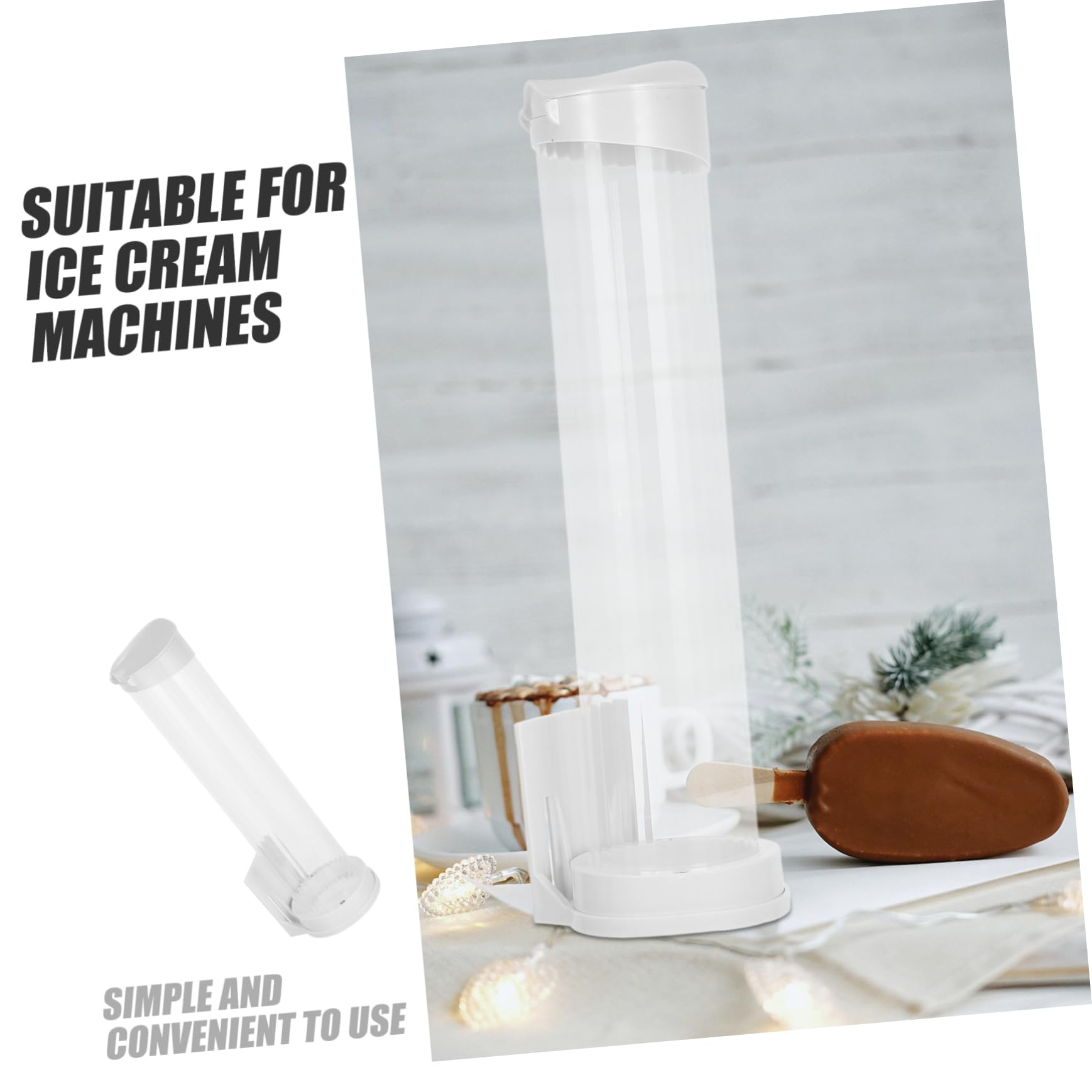 Porta Coni da Tavolo in Plastica Trasparente per Gelato, Supporto Gelato Compatibile Macchine Automatiche, Dispenser Pratico e Salvaspazio per Bar e Gelaterie
