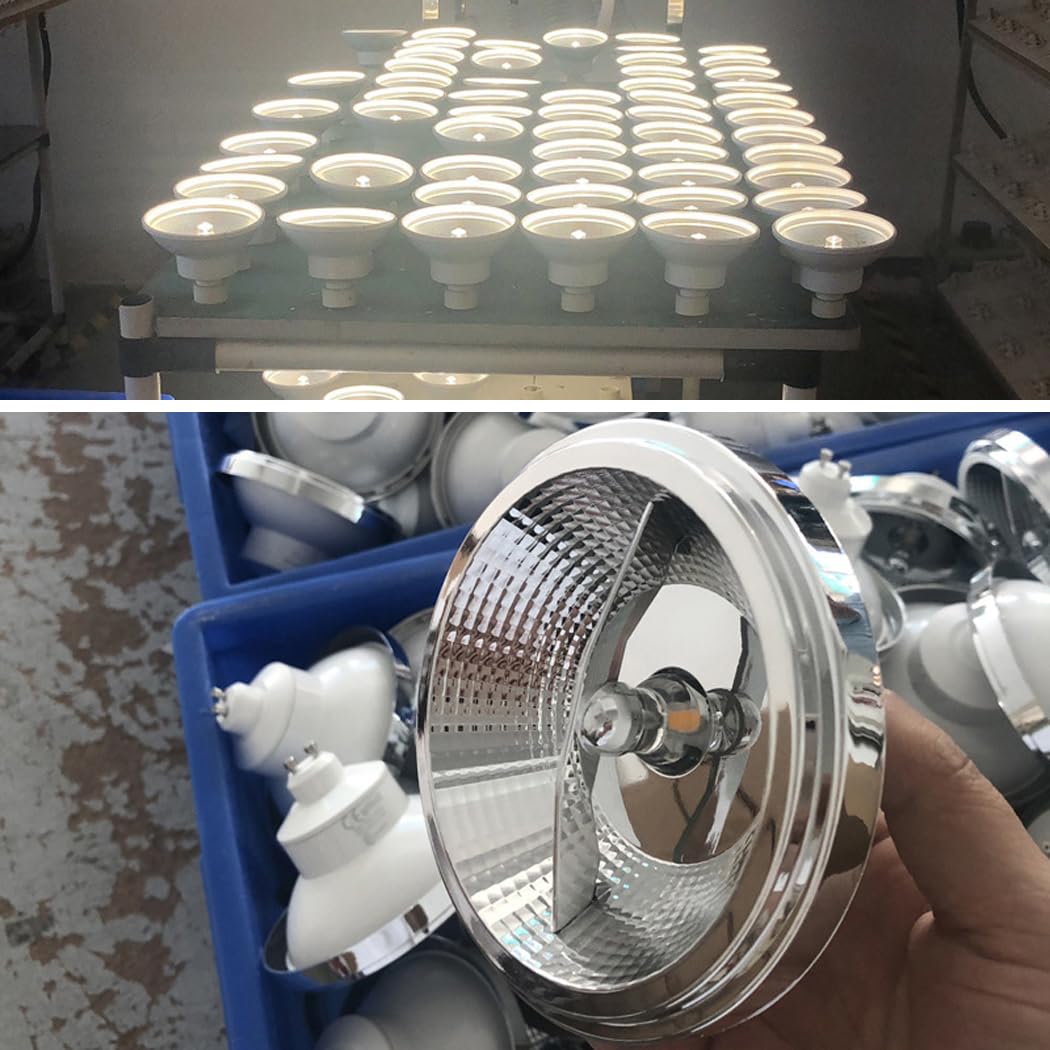 AR111 Bombillas LED GU10 Reflector Luz de inundación 12 vatios COB 1200 lúmenes (Equivalente a 100 W) Ángulo de Haz de 120 ° Foco AC 85-265 voltios no Regulable (Paquete de 6)