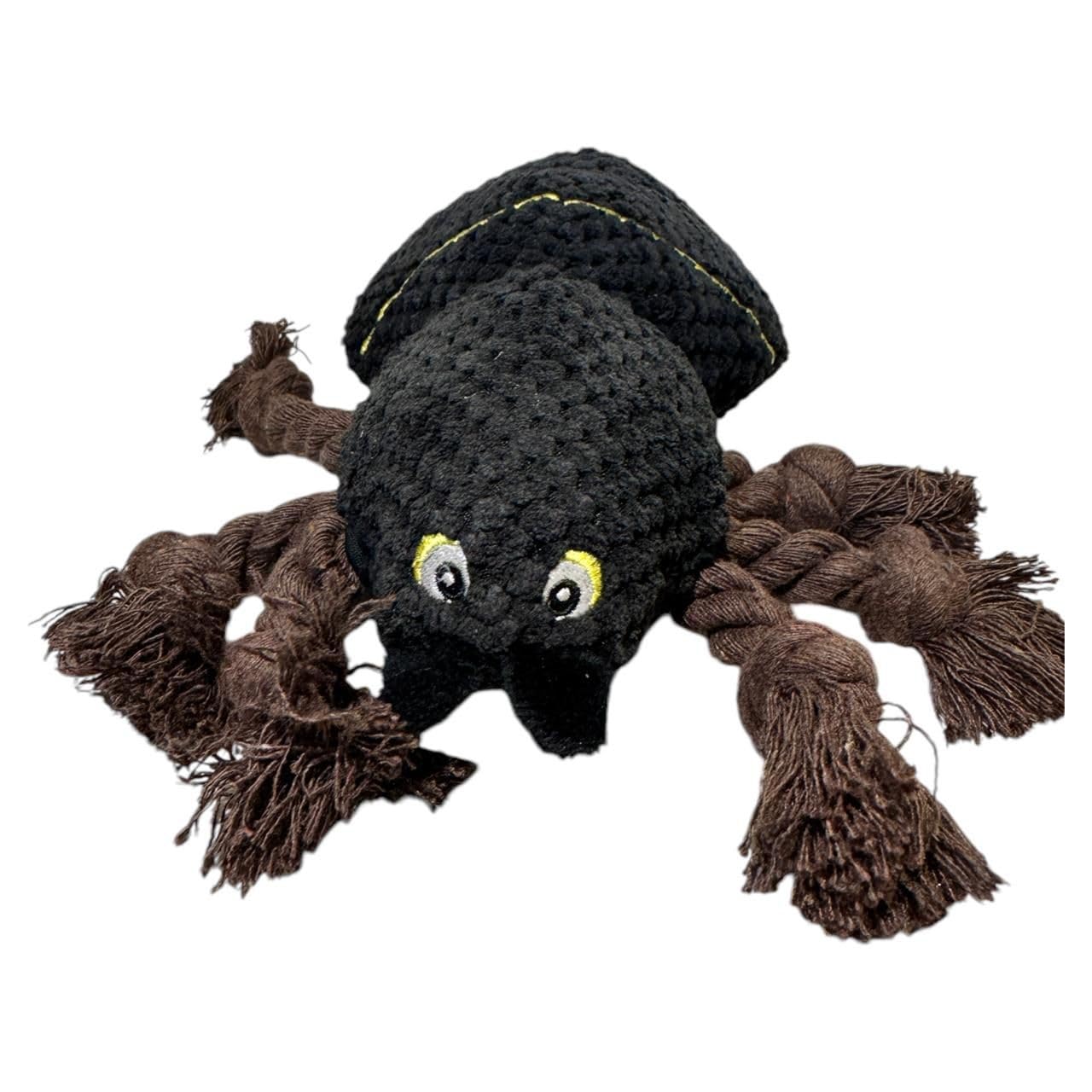 Black Cotton Rope Spider Dog Squeak Toy Aggressive Chewers, Durable Dog Squeaky Toys, Stuffed Animals Toys with Cotton Material, Durable Chewing Toys