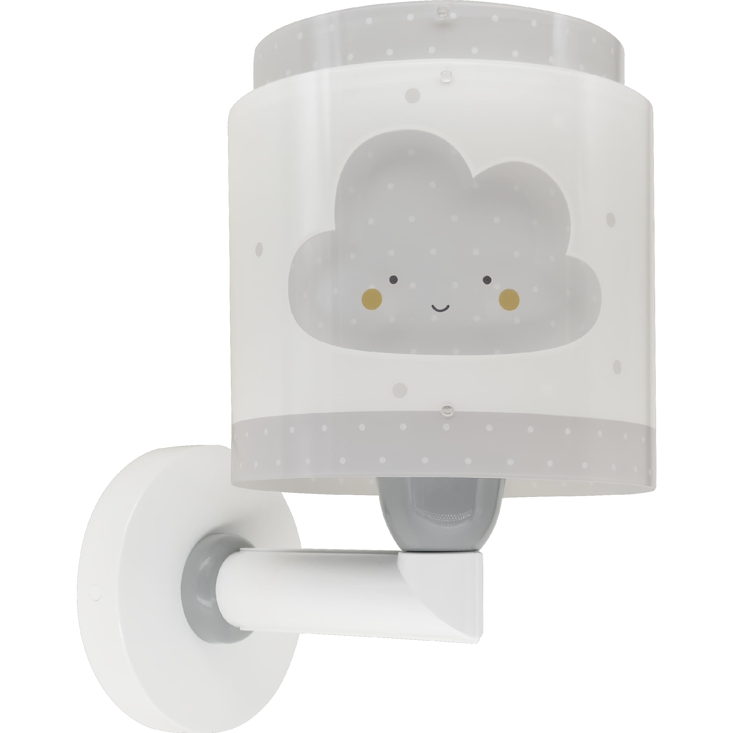 Dalber Lámpara Aplique Pared Infantil Baby Dreams Nube Gris 76019E E27 | Lámpara aplique de pared con instalación directa a la corriente o mediante cable con interruptor incluido.
