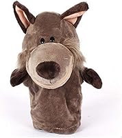 Vista 3 de Marionetas de mano de boca abierta de lobo juguetes de animales de peluche para imaginativo juego de simulación narración de historias