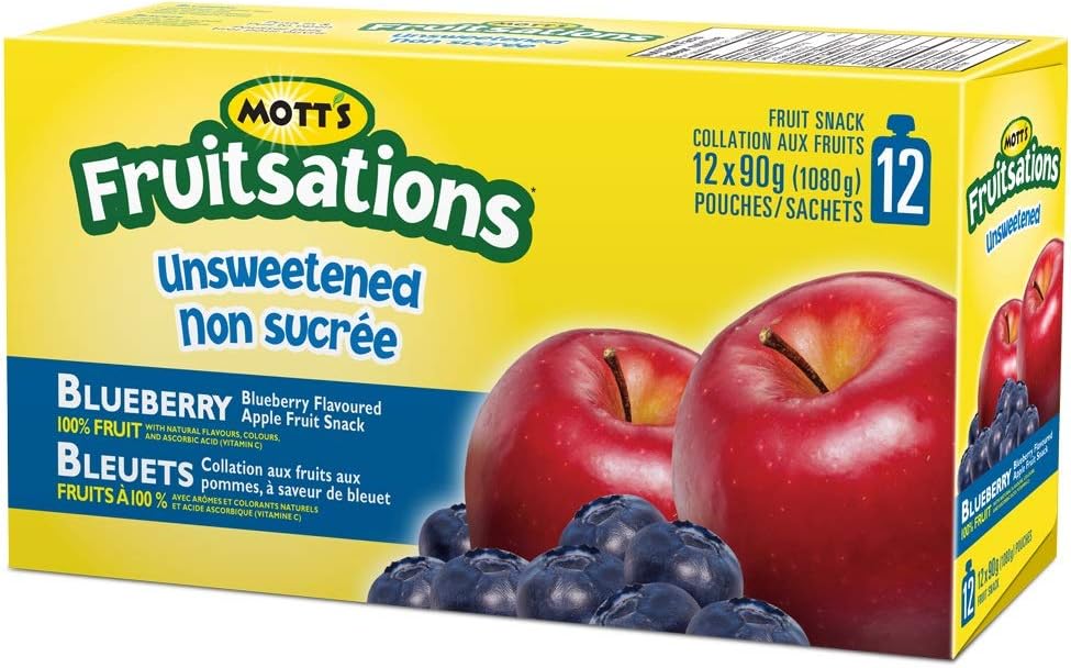 Mott's Fruitsations Apple Sauce, Blueberry, Unsweetened, 111 mL per