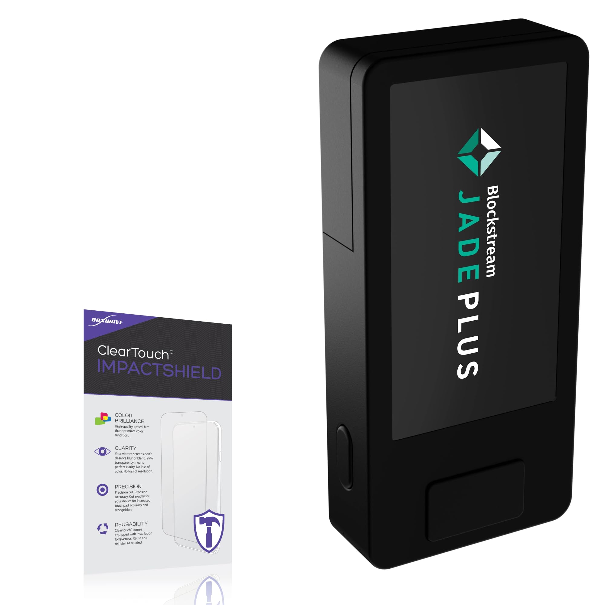 BoxWave Screen Protector Compatible with Blockstream Jade Plus - ClearTouch ImpactShield (2-Pack), Impenetrable Screen Protector Flexible Film