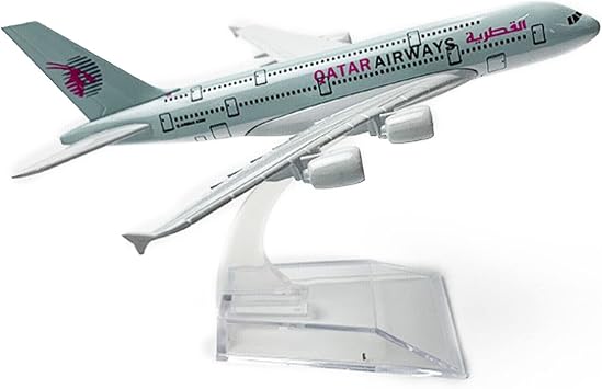 1400 موديل الطائرة كندا B777 B747 قطر A380 موديل سبائك معدنية موديل يموت طائرة موديل نماذج لمجموعة عيد ميلاد هدية عيد ميلاد Chiristmas Ornament، A380 قطر