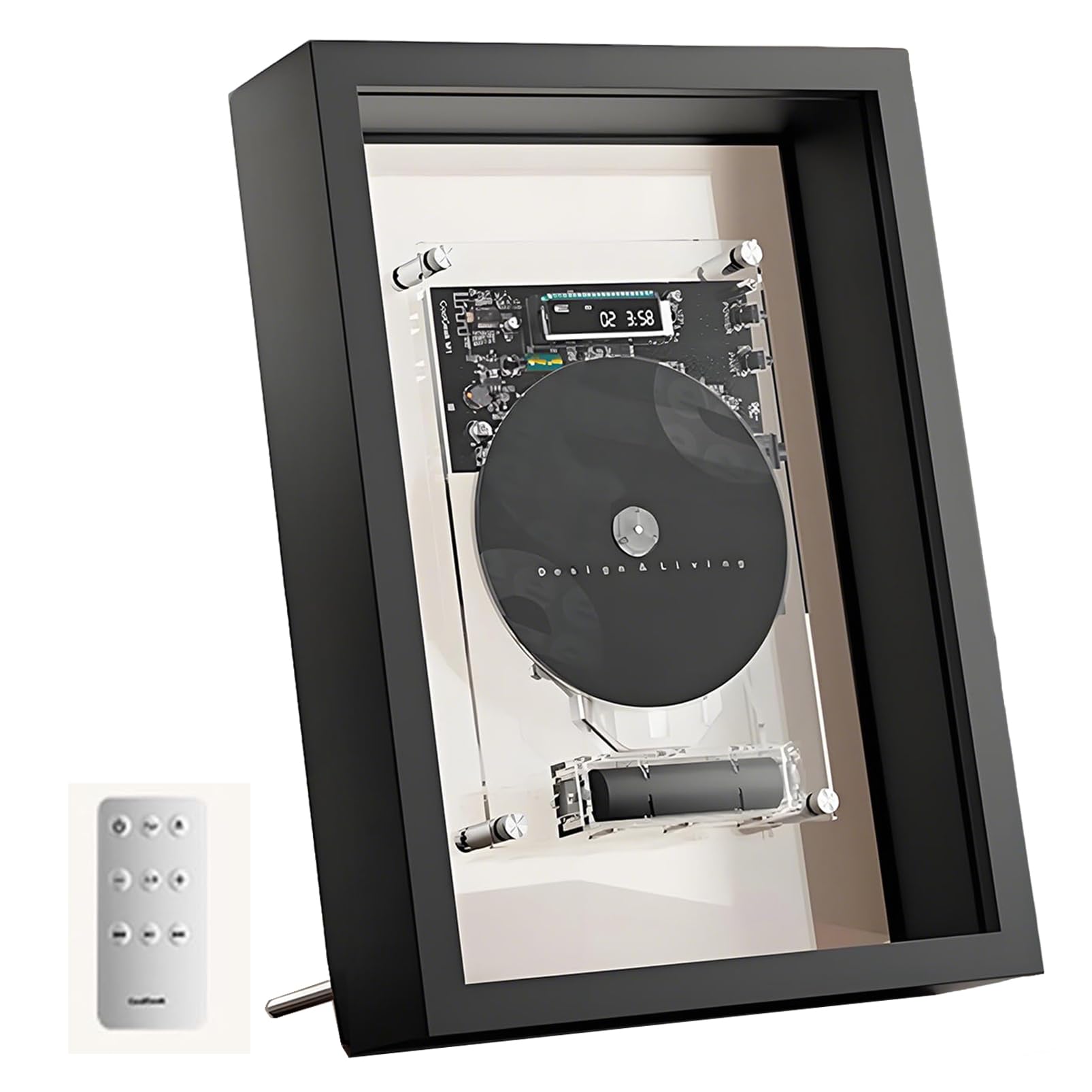 Music Frame Lettore CD, Montabile a Parete Cornice Foto Decorativa Cd W/Telecomando, 5.0 Bluetooth/Uscita Aux 3.5mm, Senza Altoparlanti, Per Casa/Corrido/Ufficio/Decorazione da Parete Nero