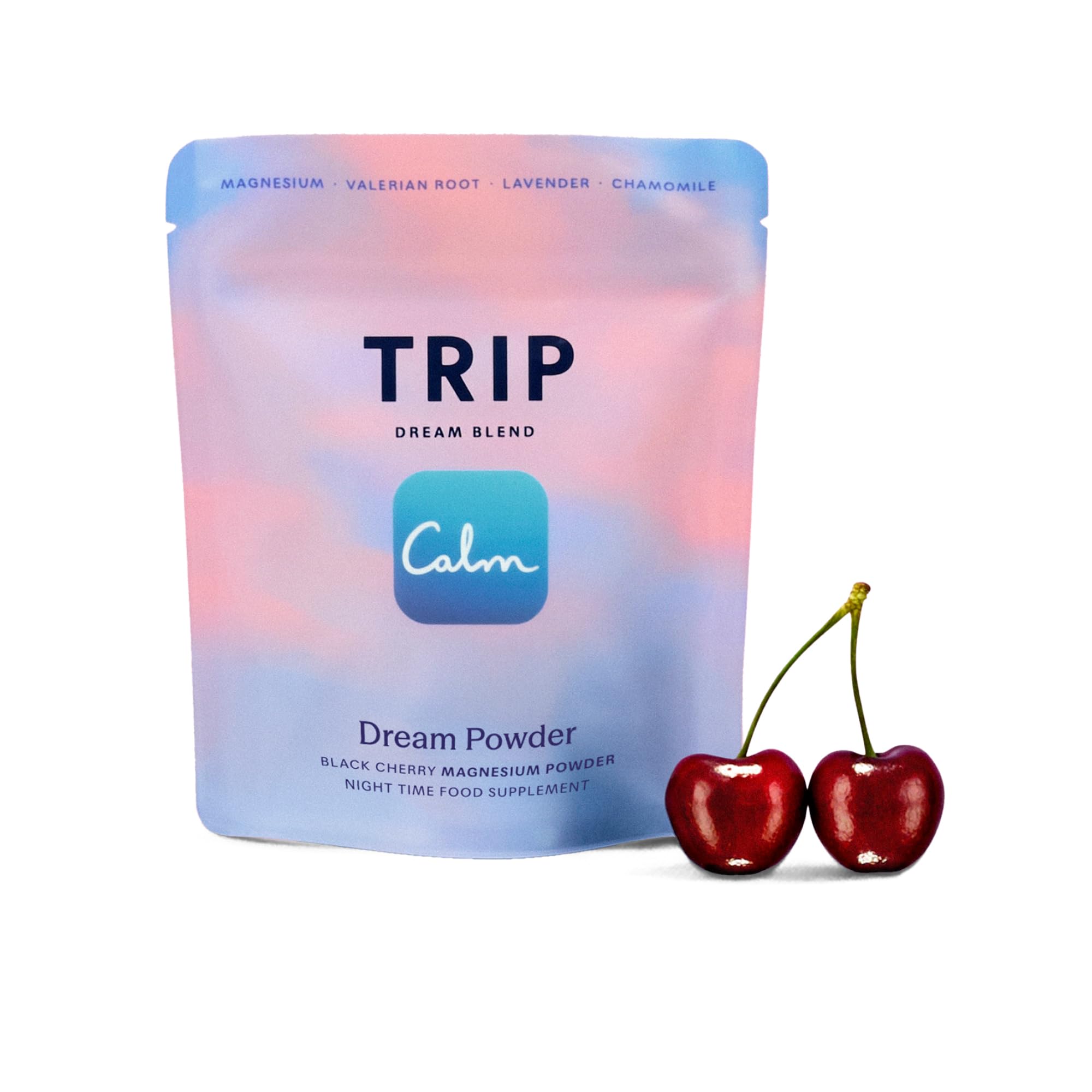 Trip Dream Powder Black Cherry Flavour | Night-Time Wind-Down Drink with Magnesium Glycinate, Tart Cherry, L-Theanine, Chamomile & Lavender | Bedtime Ritual Blend | Low Sugar + Vegan | 30 Servings