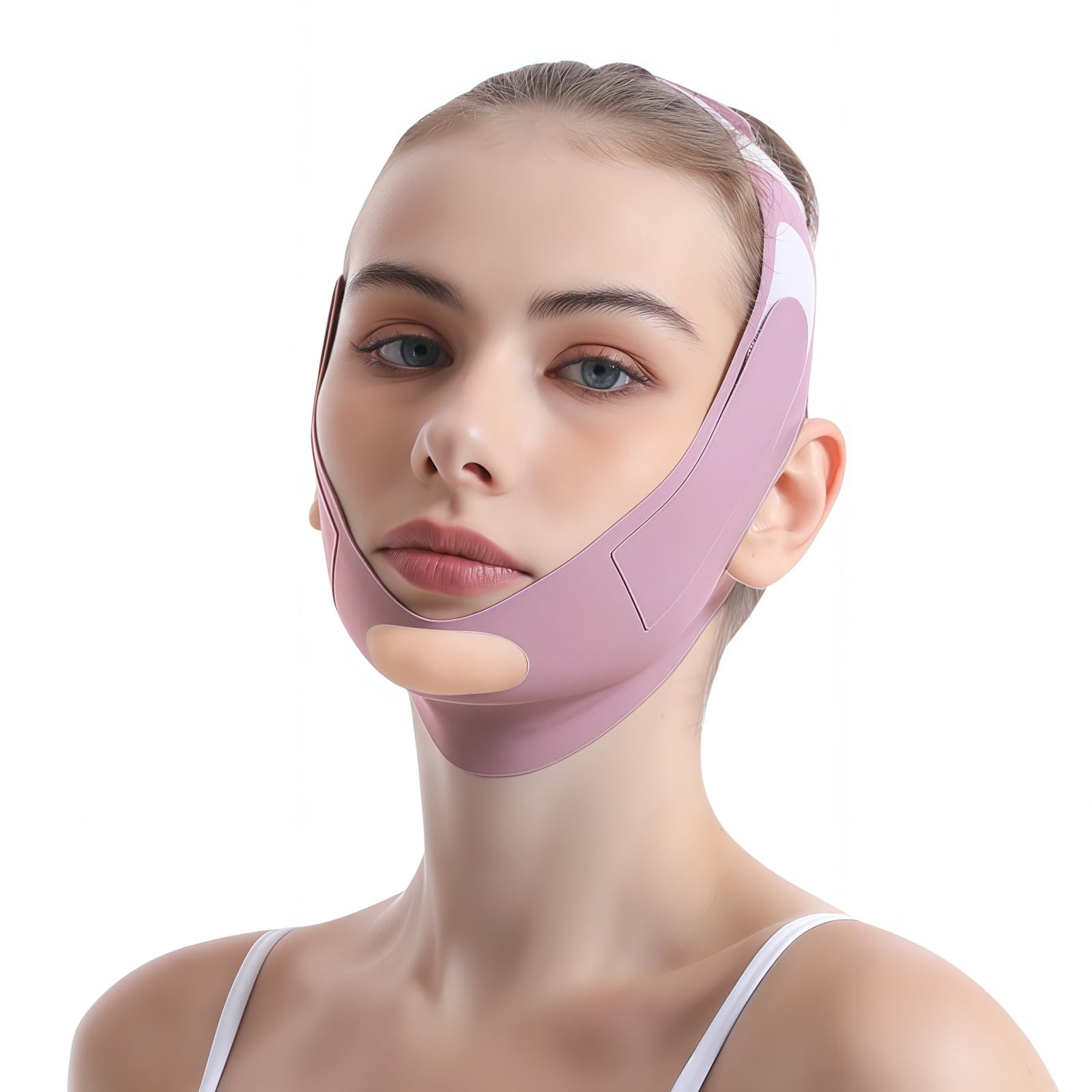 V-Line Mask Chin Up Mask V Shaped Face Mask Chin strap for sleeping,Jawline Shaper,Lilac,M
