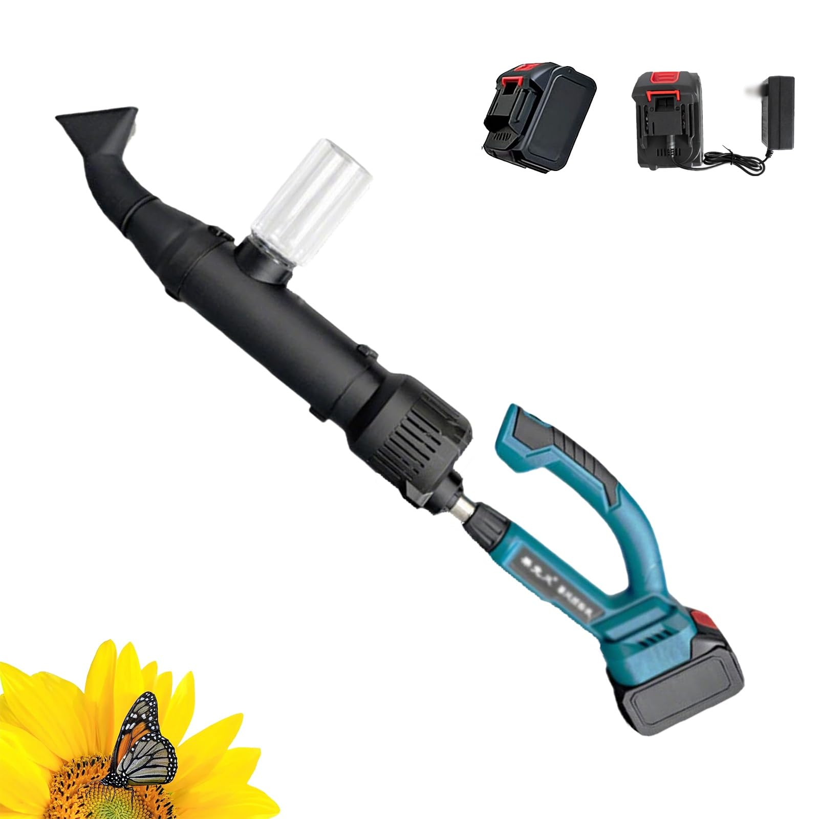BOOZXCV Electric Pollinator Tool for Tomato & Pepper Pollination - Automatic Machine with Dual Spray & Adjustable RPM for Maximum Yield Efficiency