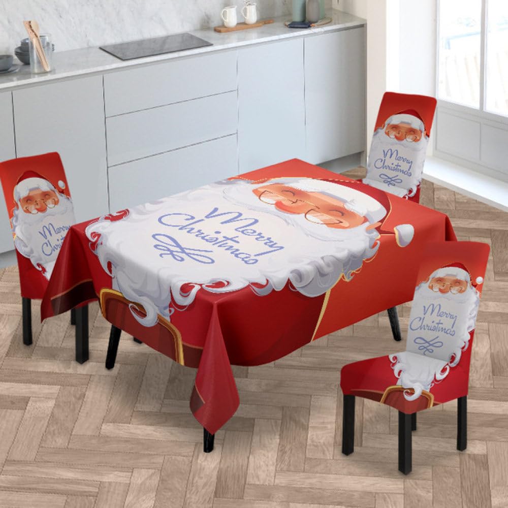 IsolaY Decoración navideña Mantel Patrón de Dibujos Animados Cubierta de Mesa Cubierta de Mesa Mantel Cuadrado Manteles de decoración de Boda, 9,100X160CM