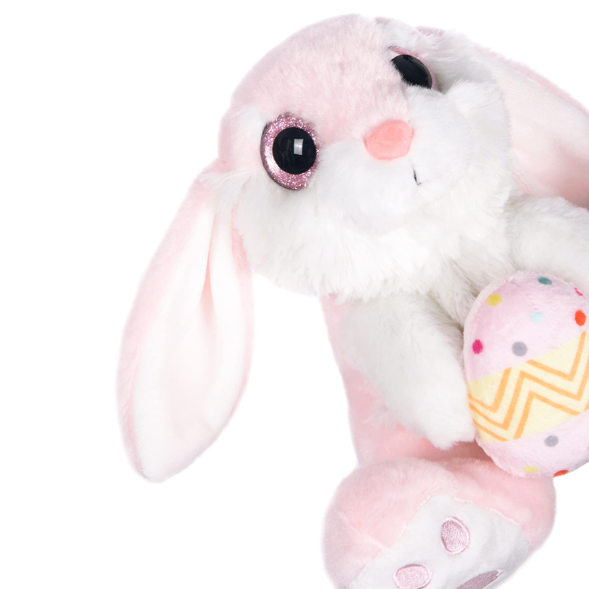 My OLi Easter Rabbit Plush Toy 8.5" Plush Bunny Teddy with Easter Egg Floppy-Eared Sitting Bunny Soft Toy Perfect Bedtime Friend Gifts for Kids Babies Pink - Image 2