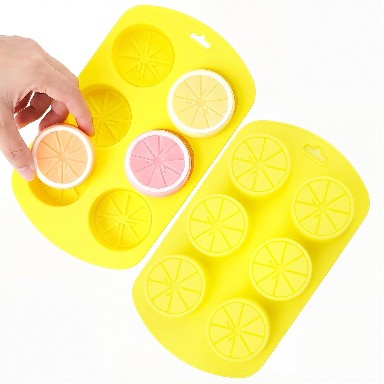 6 Slot Lemon Silicone Mold 3D Fruit Mold for Chocolate Cake Fondant Decorating Candy Food Melts Dessert Pastry Mousse & Ice Cream Molds Soap Crafting Projects Fruit Pop Molds-image-14