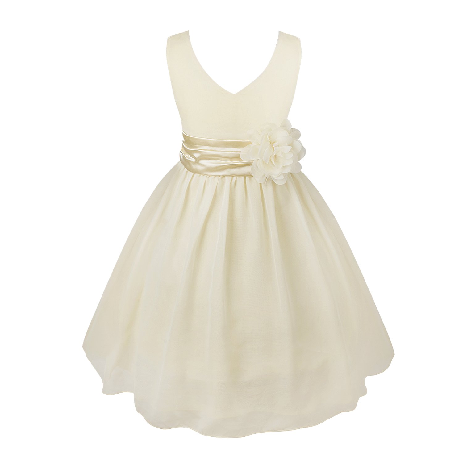Freebily Vestido Fiesta Boda Niñas Infántil Vestido Flores Elegante para Ceremonia Evento Princesa Damas de Honor 2-14 Años
