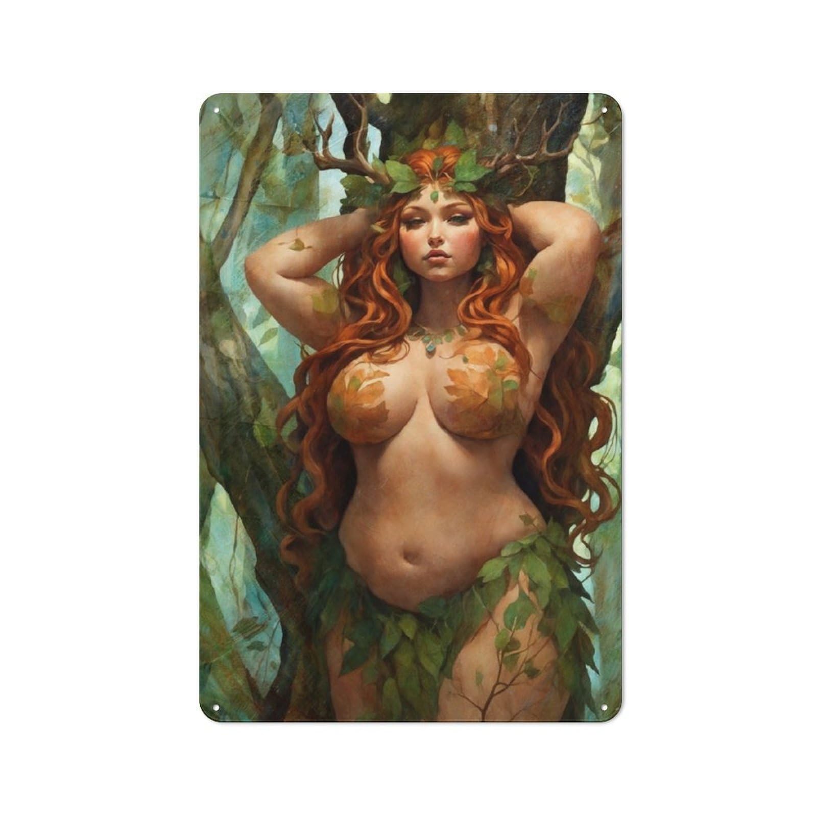Junmoney Forest Nymph For Café Or Restaurant, Vintage Metal Sign 30X20cm, For Vintage Wall Decor Fans, For Cafés, Pubs And Restaurants