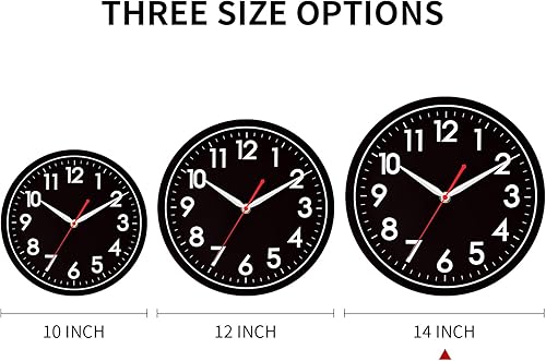 Miniatura 144 de AKCISOT Reloj de pared, moderno y pequeño, funciona con pilas, de 8 pulgadas, silencioso, analógico, clásico, para oficina, hogar, baño, cocina