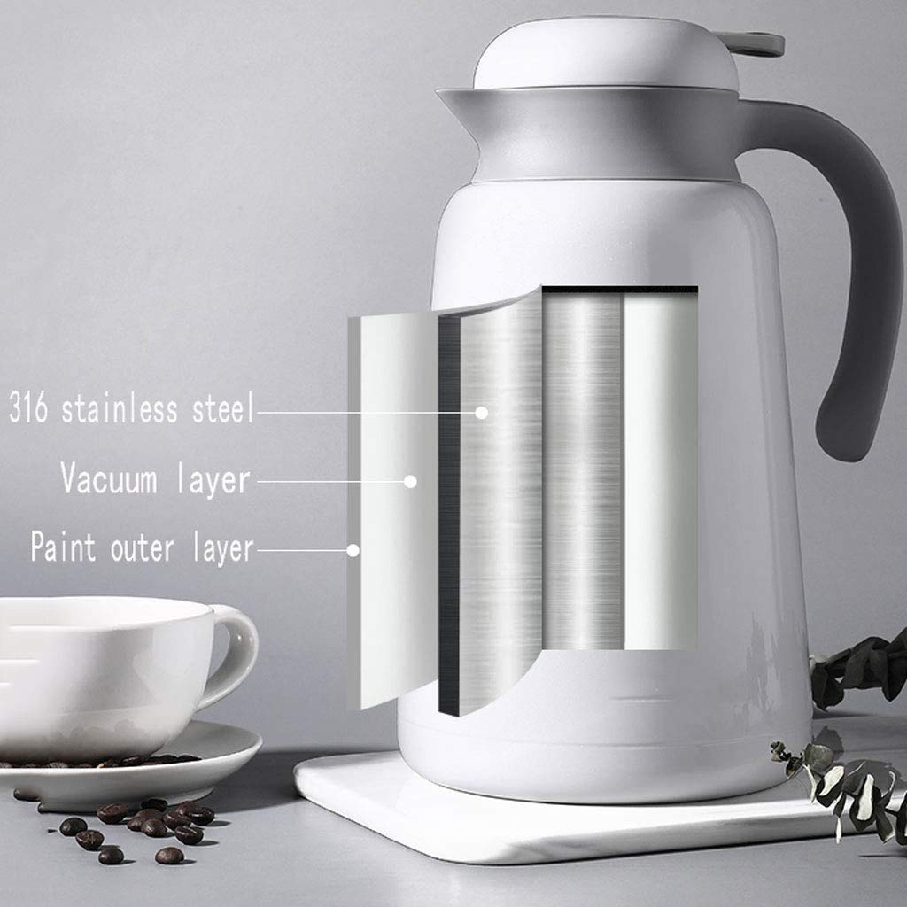 Thermokaraffe Thermokanne Haushalt 304 Edelstahl Vakuum Große Kapazität Kaffeeisolierte Wasserkocher Langlebige Thermoskanne (Color : C)