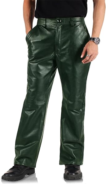Laverapelle Mens Genuine Lambskin Leather Pants Black, Leather Jeans - 2504002