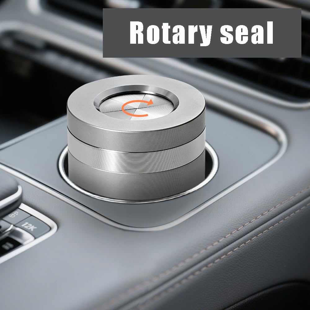 Posacenere auto in acciaio inox per GMC Sierra EV Denali Edition 1 2024, tappo a vite antipolvere design modulare facile pulizia ad alta densità 2,9 mm isolante termico rotante manuale, a