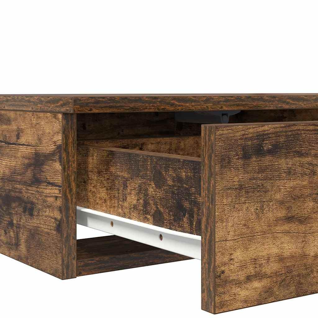 Cassetti da letto in rovere affumicato, 160 x 36,5 x 16,5 cm, 4 cassetti push-to-open, comodino durevole per camera da letto, proprietari di case moderne