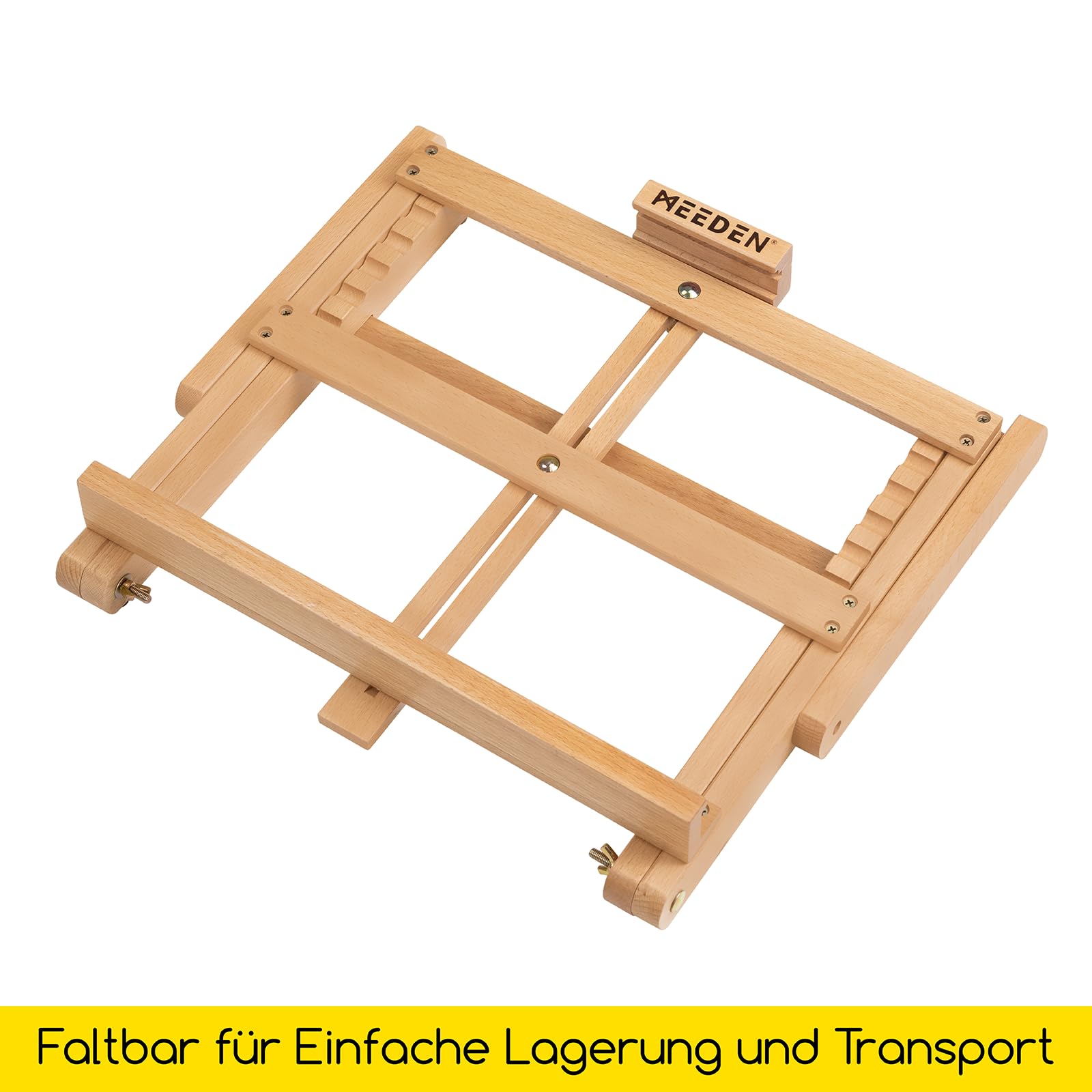 MEEDEN H-förmige Tischstaffelei Holz, Verstellbare Staffelei Tisch aus deutsche Buchenholz, Faltbarer Tragbarer Leinwand Ständer, Display-Staffelei für Gemälde Kunst & Handwerk, Leinwand bis zu 51cm