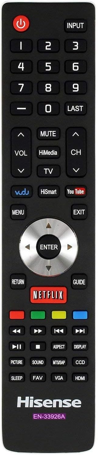 Hisense EN-33926A Remote Control Replacement For 32K20DW, 40K366WN, 50K610GWN, 55K610GWN TVs