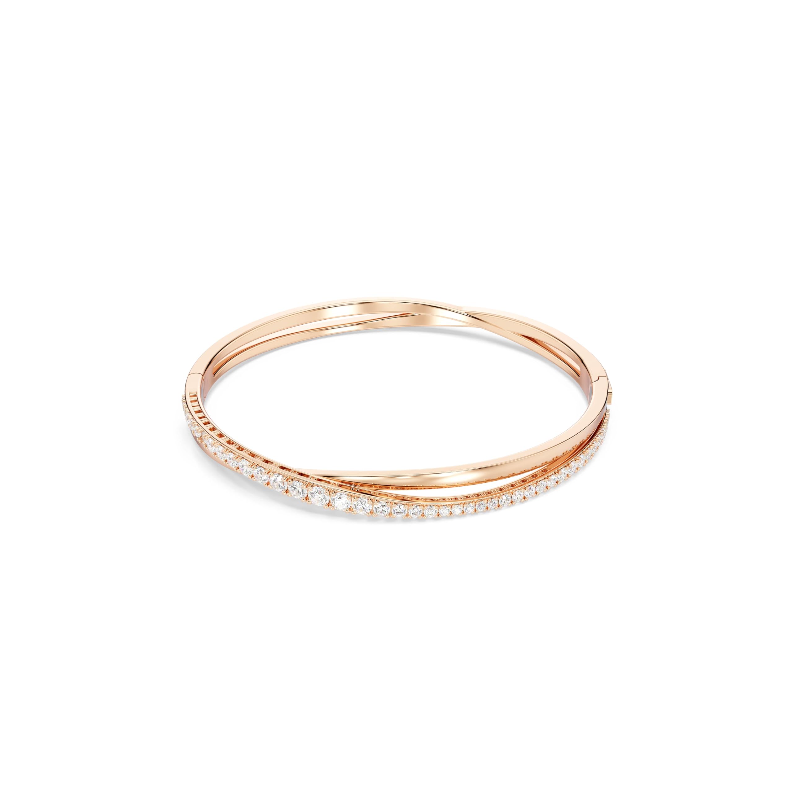 Swarovski Bangle, White Stones in a Rose Gold Tone Plated Setting, from the Twist Collection