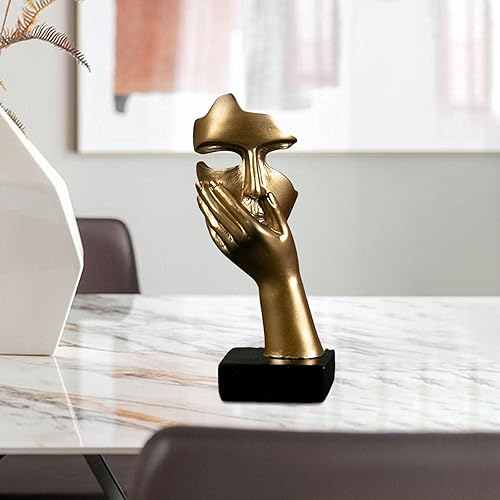 Miniatura 6 de Estatua de arte facial moderno y simple creativo, escultura de pensador, figura abstracta, artesanía, artilugio, tallado a mano, para el hogar,