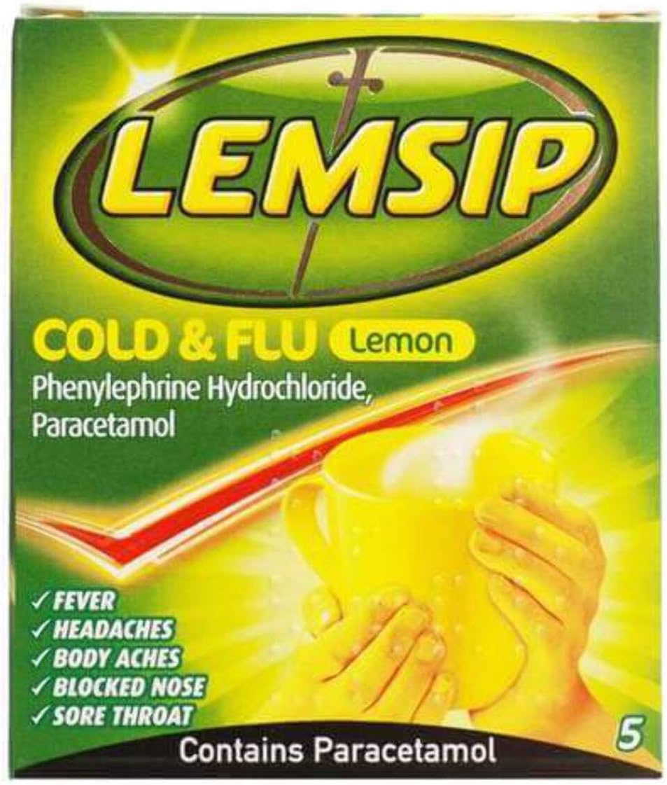 Lemsip Cold & Flu Lemon, 5 Sachets
