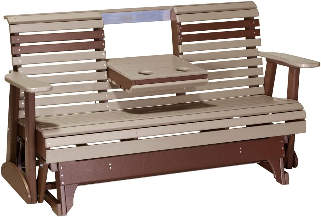 Furniture Barn USA Poly Lumber 2' Plain Rollback Glider, Black
