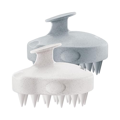 Vista 10 de HEETA - Juego de 2 masajeadores de cuero cabelludo para el crecimiento del cabello, cerdas de silicona suave para eliminar la caspa y aliviar la 01
