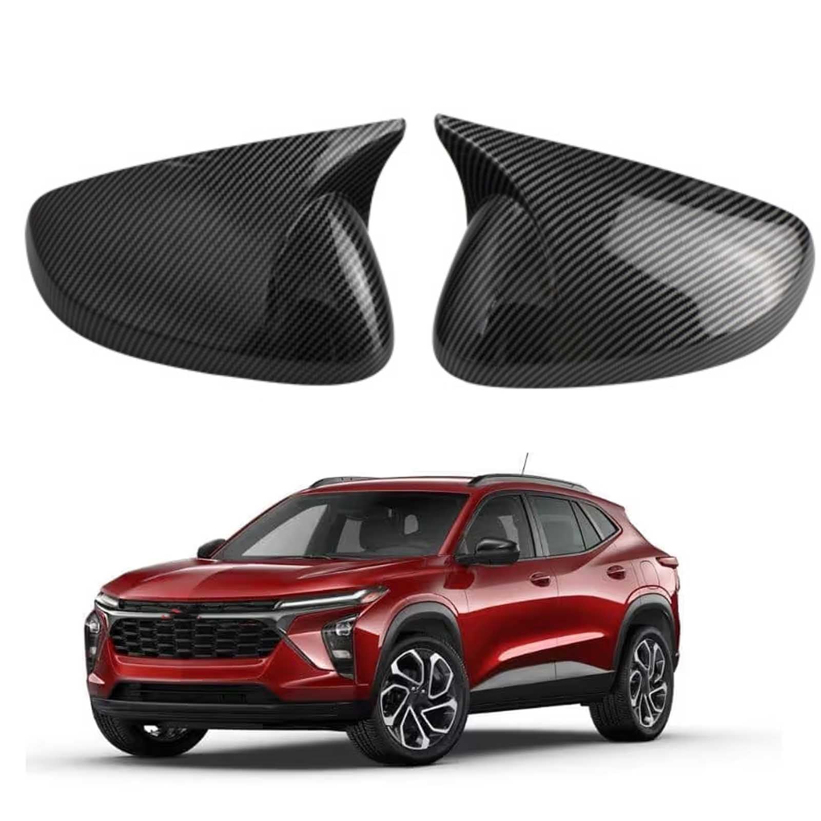 PAPEP Door Mirror Cover Caps for Trax 2024, Left Right Side Wing Rearview Mirror Cover Lid 2 Pieces Exterior Styling Accessory,Carbon fiber texture