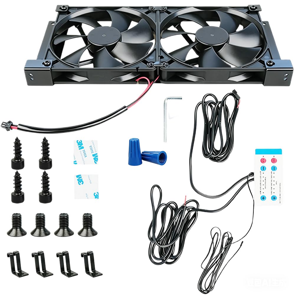 Photo 1 of ?12V Rv Fridge Ventilation Cooling Fan 5.5"(140mm), Refrigerator Fan Suitable for RV Side Vents with Adjustable Speed, Auto/Manual Modes, Waterproof?RV Fridge Vent Cooling Fan with Remote Control