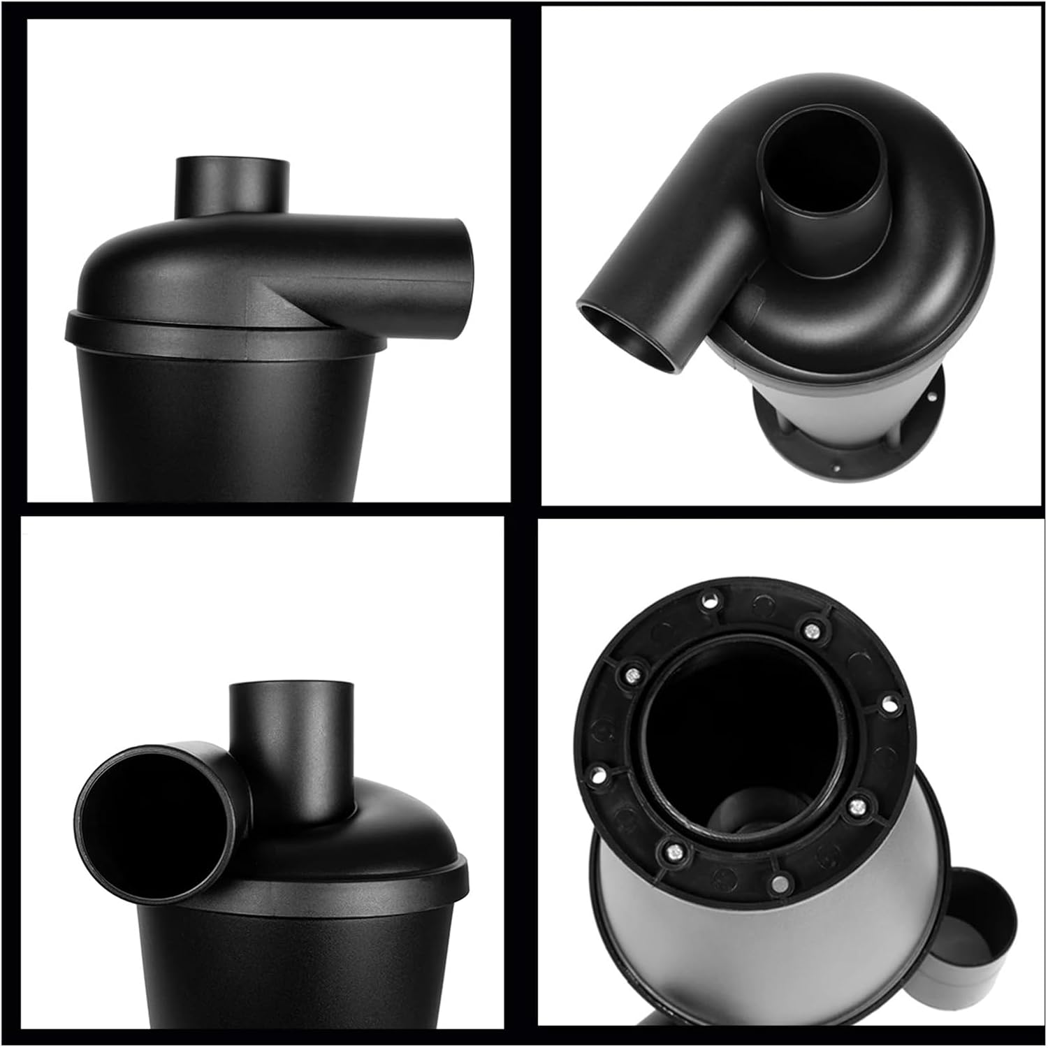 Dust Cyclone DIY Turbocharged Third Generation Industrial Dust Collector Canister Vacuum Home Cleaning with Flange Base,Replacement Accessories