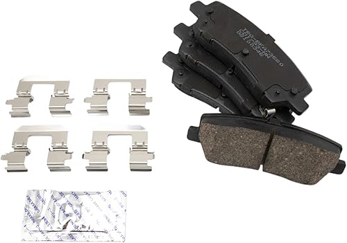 Miniatura 4 de TRQ Kit de pastillas de freno delanteras y traseras y rotores Kit de productos químicos de freno Pastillas de freno Rotor de freno de cerámica