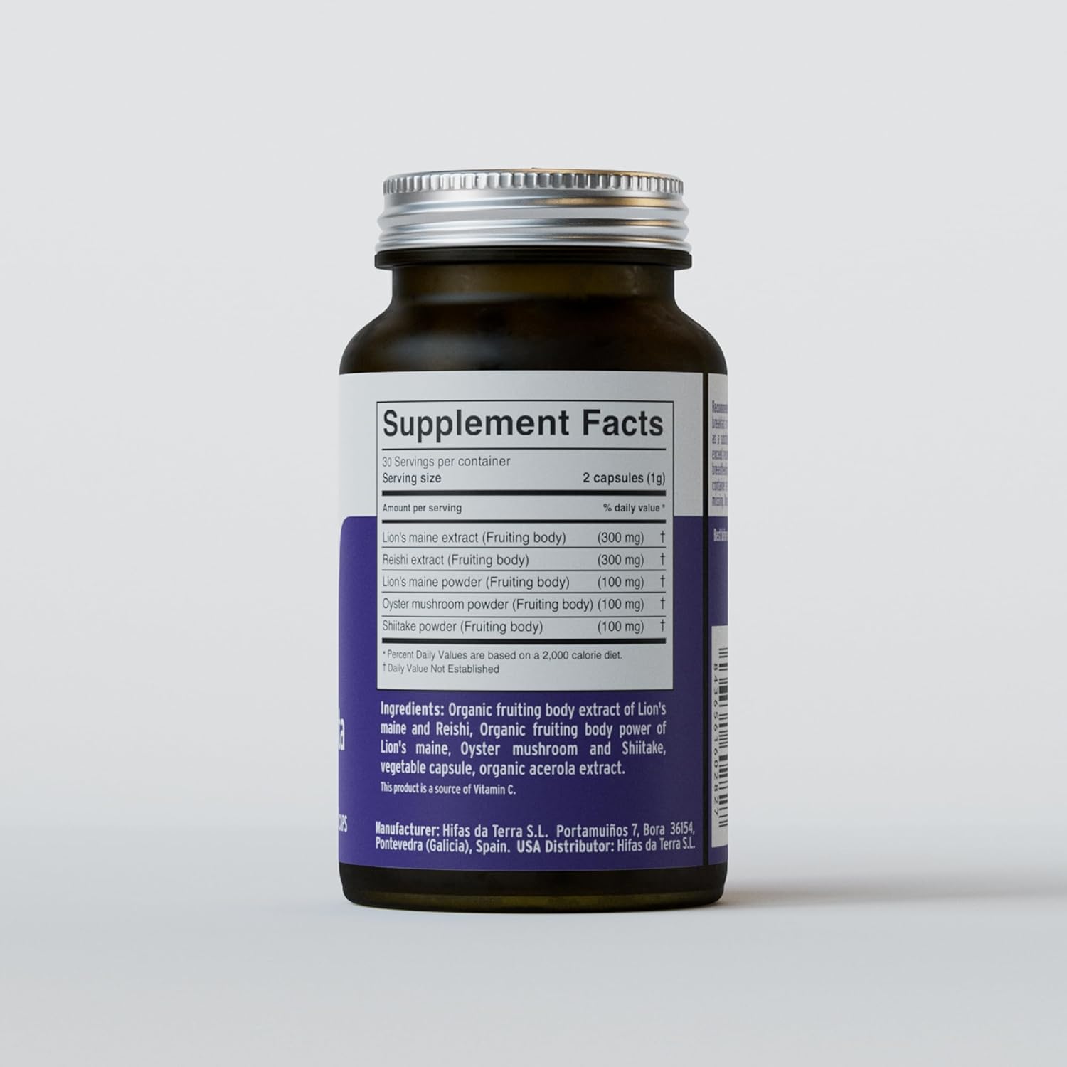 Hifas da Terra HIFAS-MICROBIOTA - Organic Mushroom Complex Supplement with Lion's Mane, Reishi, and Shiitake, Nootropic & Adaptogenic Mushroom Capsules for Adults, Gut, Immune & Brain Health - 60 Caps