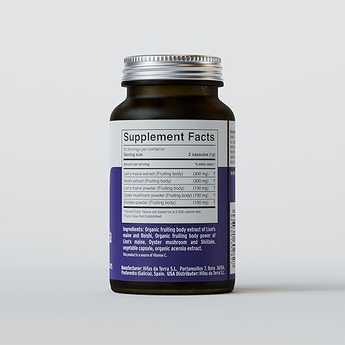 Miniatura 2 de Hifas da Terra HIFAS-MICROBIOTA - Suplemento orgánico de hongos con melena de león, reishi y shiitake, cápsulas de hongos nootrópicos y