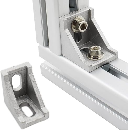 Miniatura 7 de Paquete de 10 soportes de esquina de perfil de aluminio, 1.102 x 0.787 x 1.102 in en forma de L, soporte de junta en ángulo recto, conector de