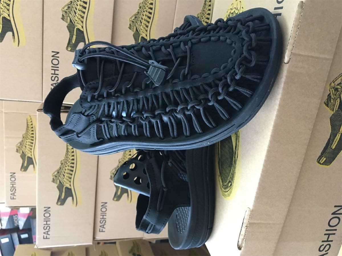 Sandalias deportivas de cuerda para hombre, zapatos de pescador de verano, sandalias tejidas a mano, cómodas y ligeras, sandalias de playa con cordón