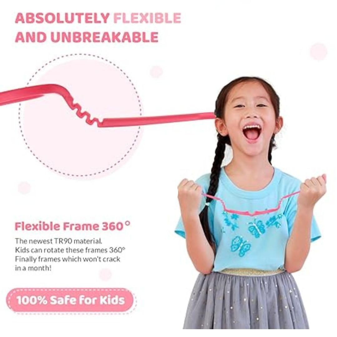 Redex Stylish Full Rim Rectangle Shape Flexible & Unbreakable Eyeglasses for Kids (Brown) - Image 3 thumbnail