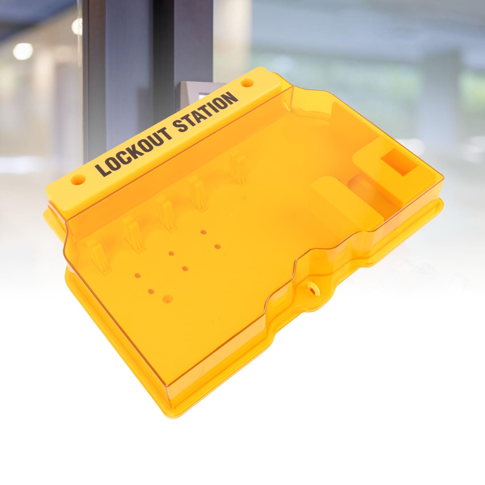 POENVFPO Kit de Estación de Etiquetado y Bloqueo, Cubierta Transparente para PC, Tablero de Dispositivo Loto sin Relleno, Kit de Etiquetado y Bloqueo de Montaje en Pared con 10 Etiquetas