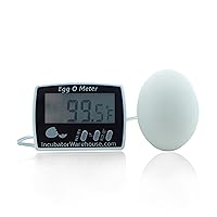 Vista 1 de Incubator Warehouse Egg-O-Meter - Termómetro de huevo con pantalla digital grande con memoria mínima/máxima, lee Celsius y Fahrenheit +/-1