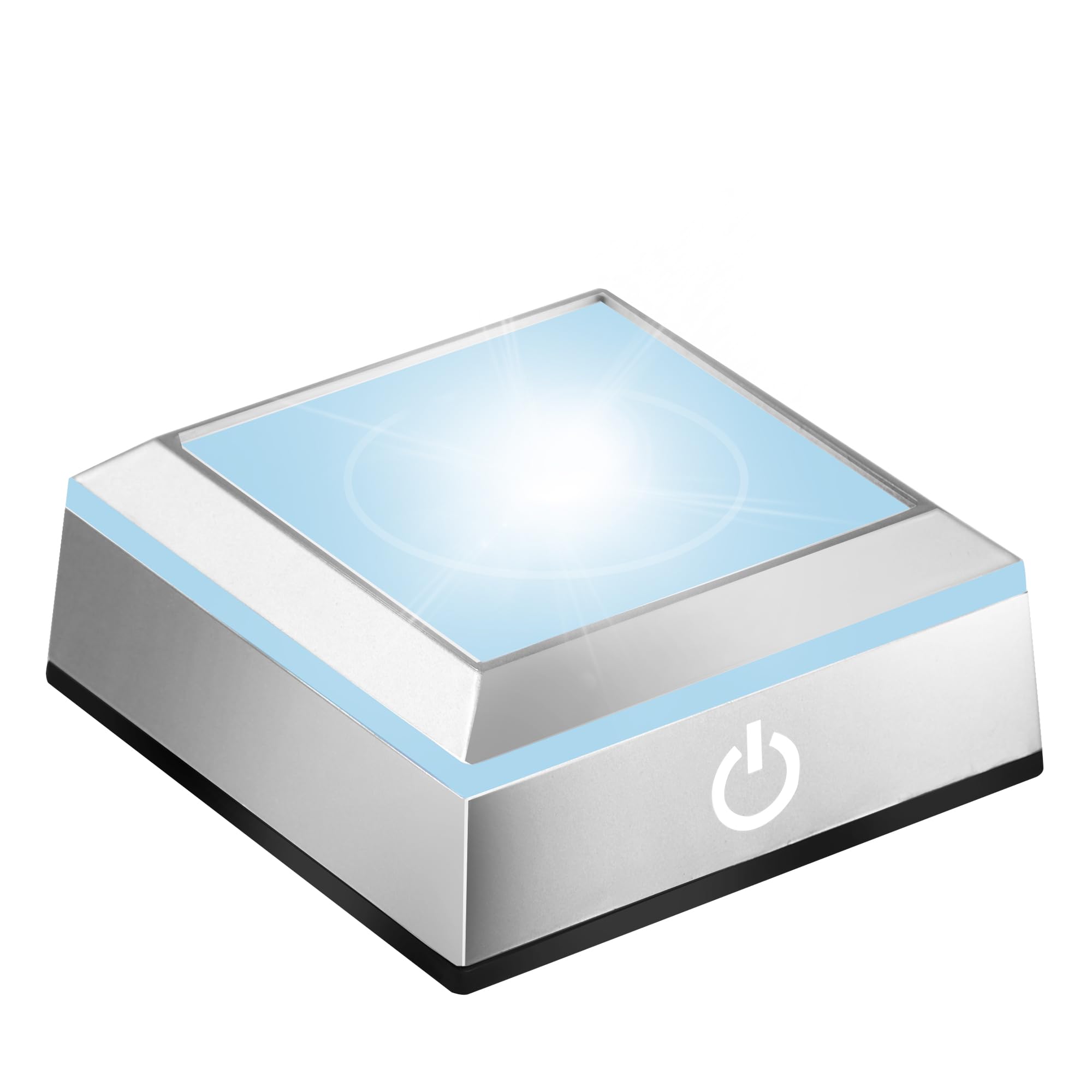 EUSTUMA Non-slip square led light base in a variety of colors Suitable for glass crystal artworks Silver LED base for glass ball