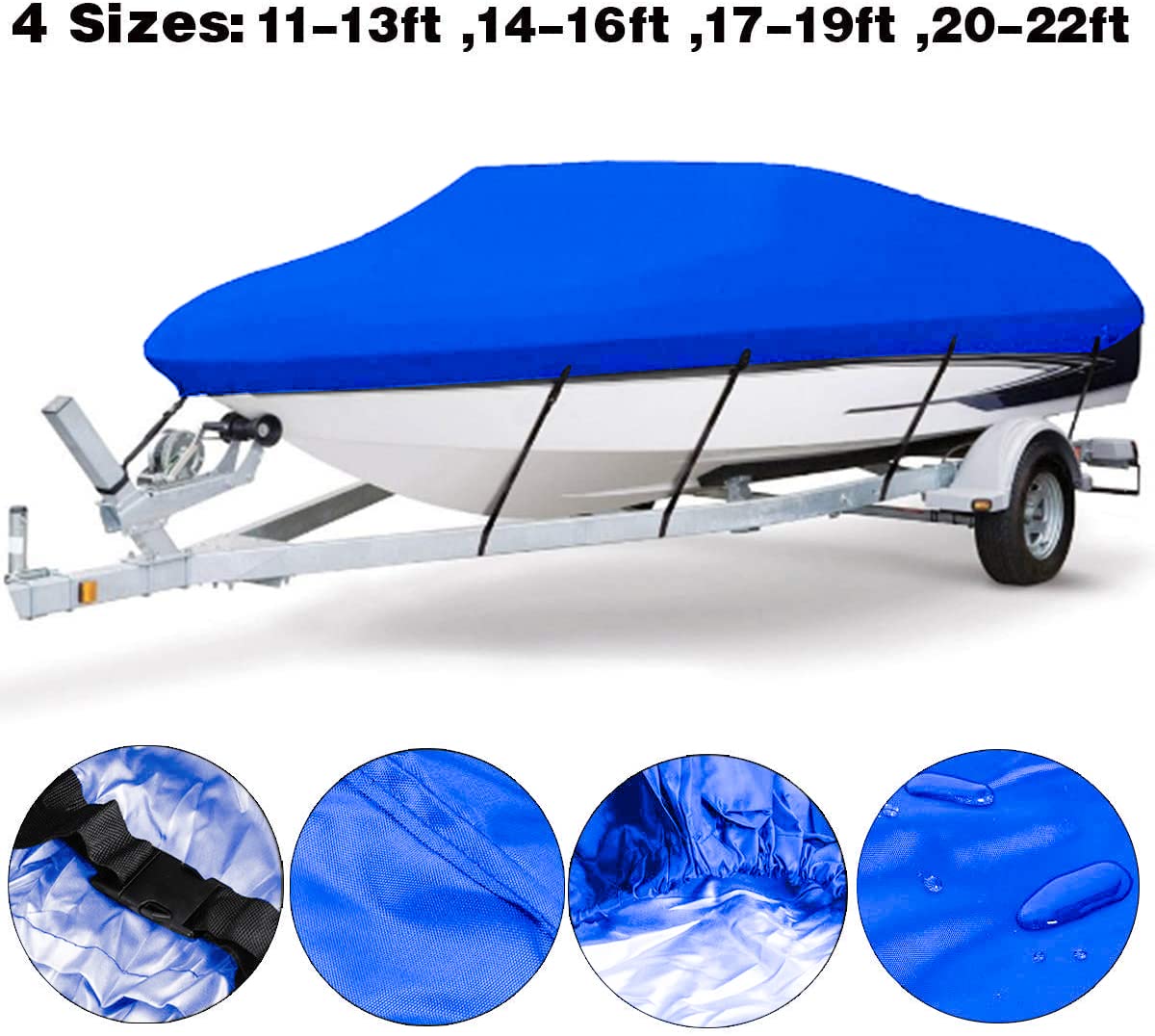 トレーラーブルボートカバー600Dマリングレードpuライニング防水17