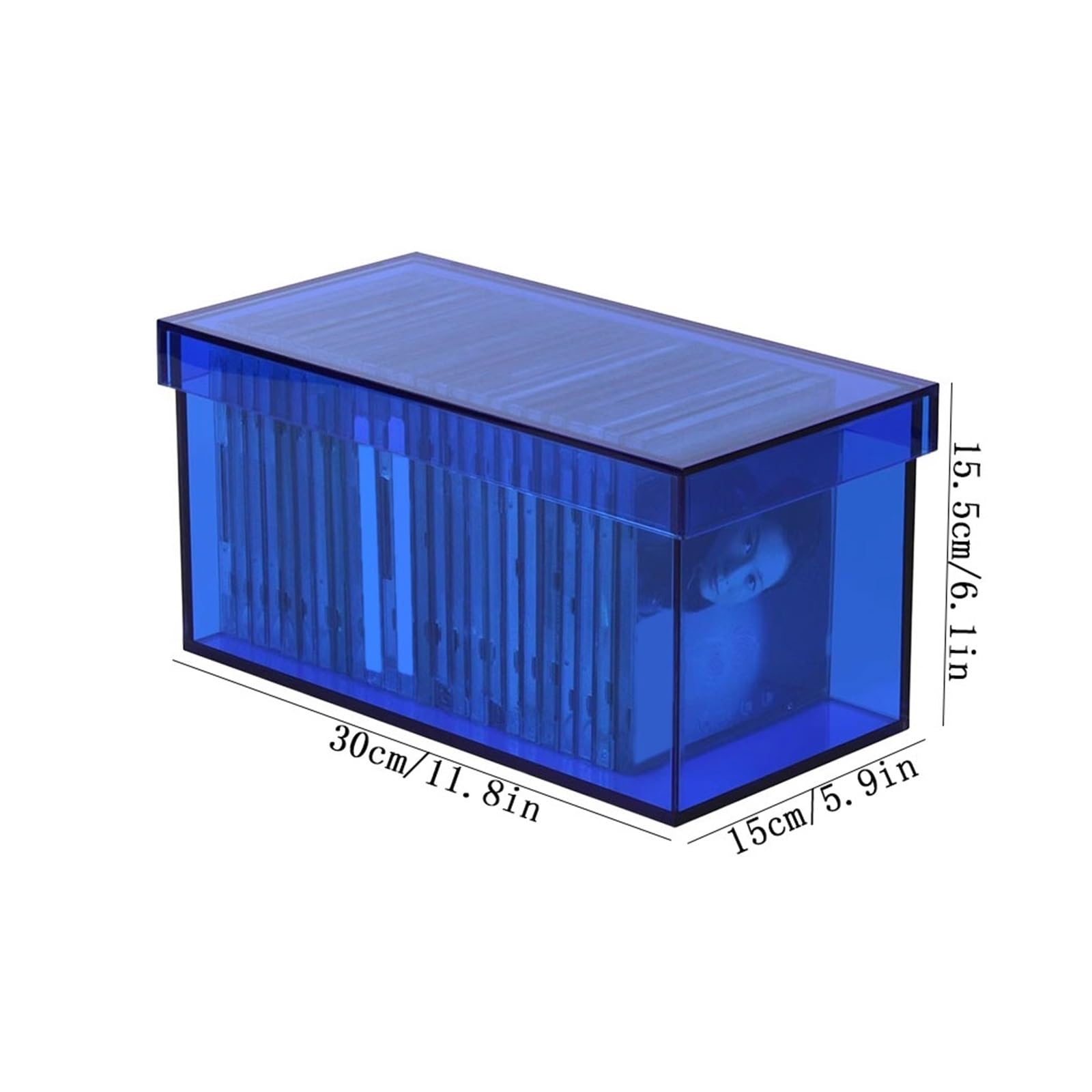 Custodia per CD Scatola portaoggetti rettangolare in acrilico con portadischi for CD coperchio for l'home office Portadischi