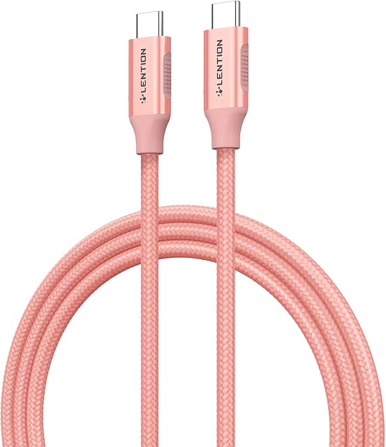 USB C 3.1 Gen 2 Cable 39 Inches,100W Fast Charging&4K/60Hz Video Transfer Braided Cord Compatible with New MacBook Pro, 2018/2019 iPad Pro/Mac Air, Samsung Galaxy Note 10 9 S10 S9, More - Rose Gold