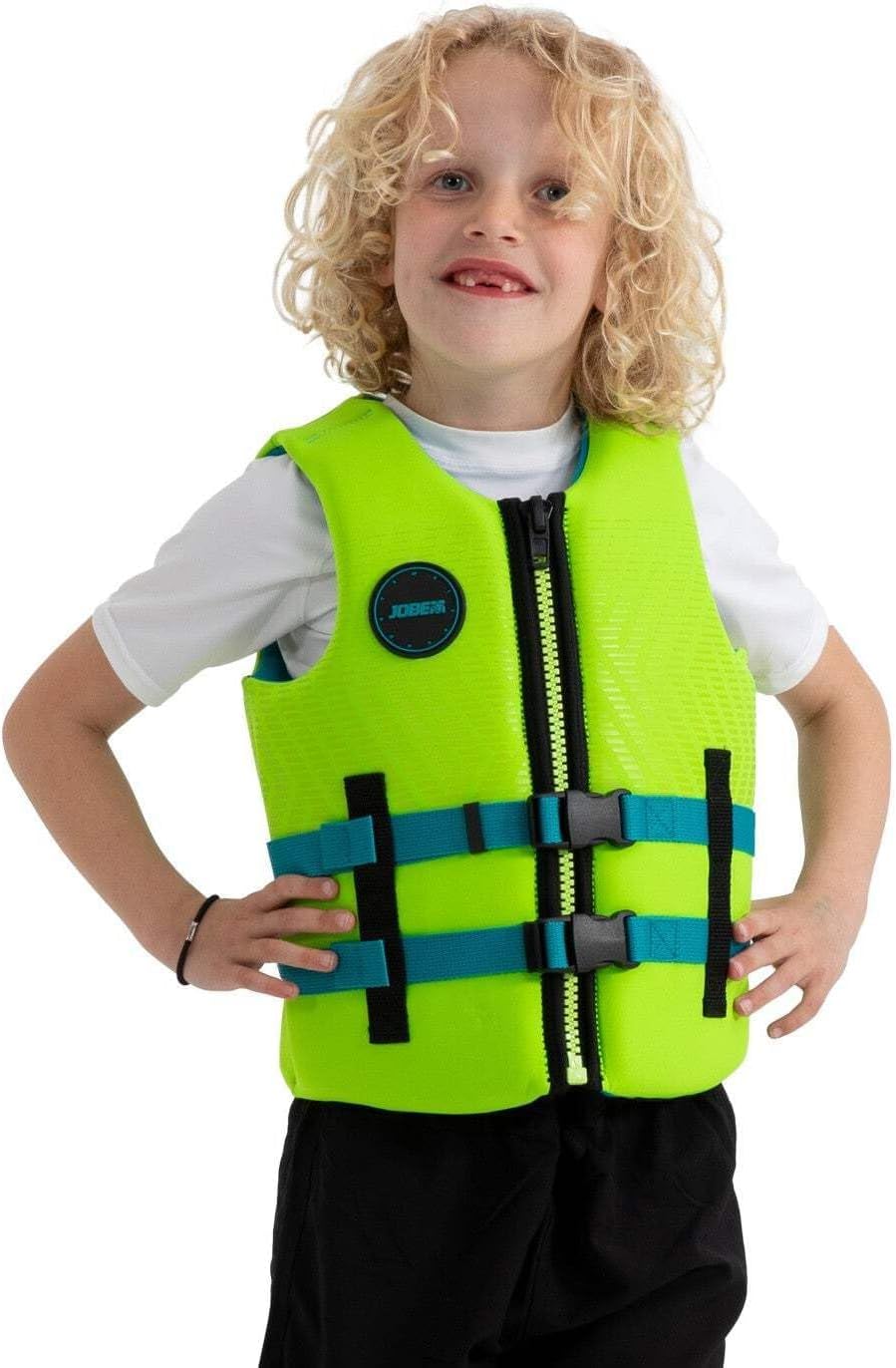 Jobe Kinder Schwimmweste, Neopren, Vintage Teal, 50 Newton Auftrieb, mit Reißverschluss und Schnallen