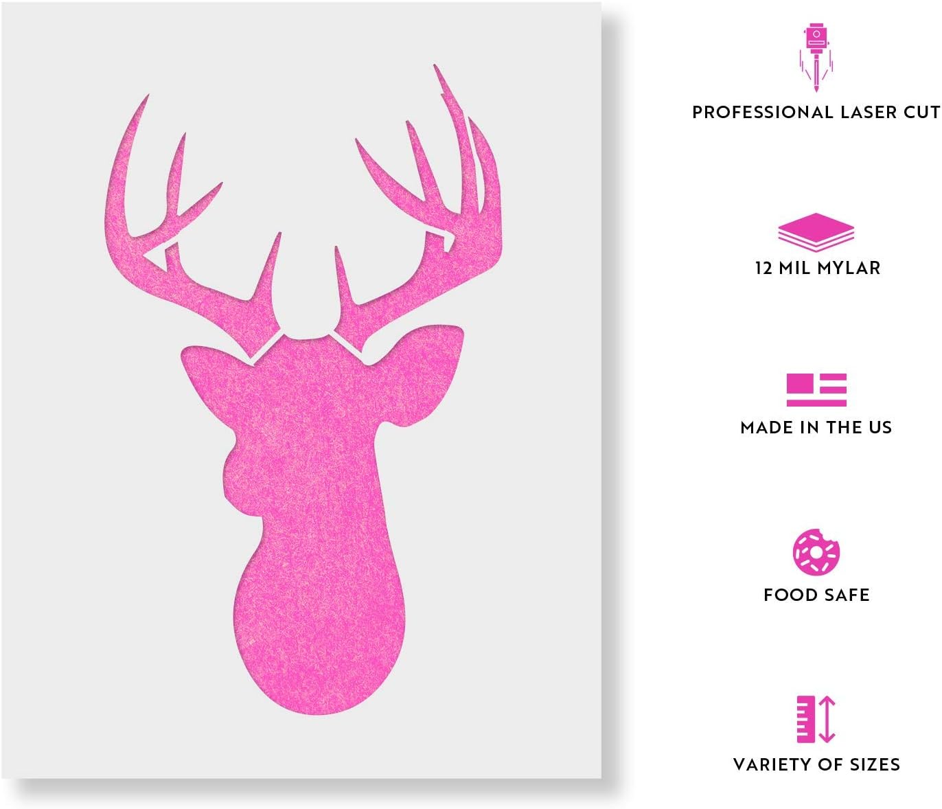 Buck Stencil - Stencil of Buck, Deer Head Stencils, Deer Stencils, Buck Stencils, Deer Head Stencil