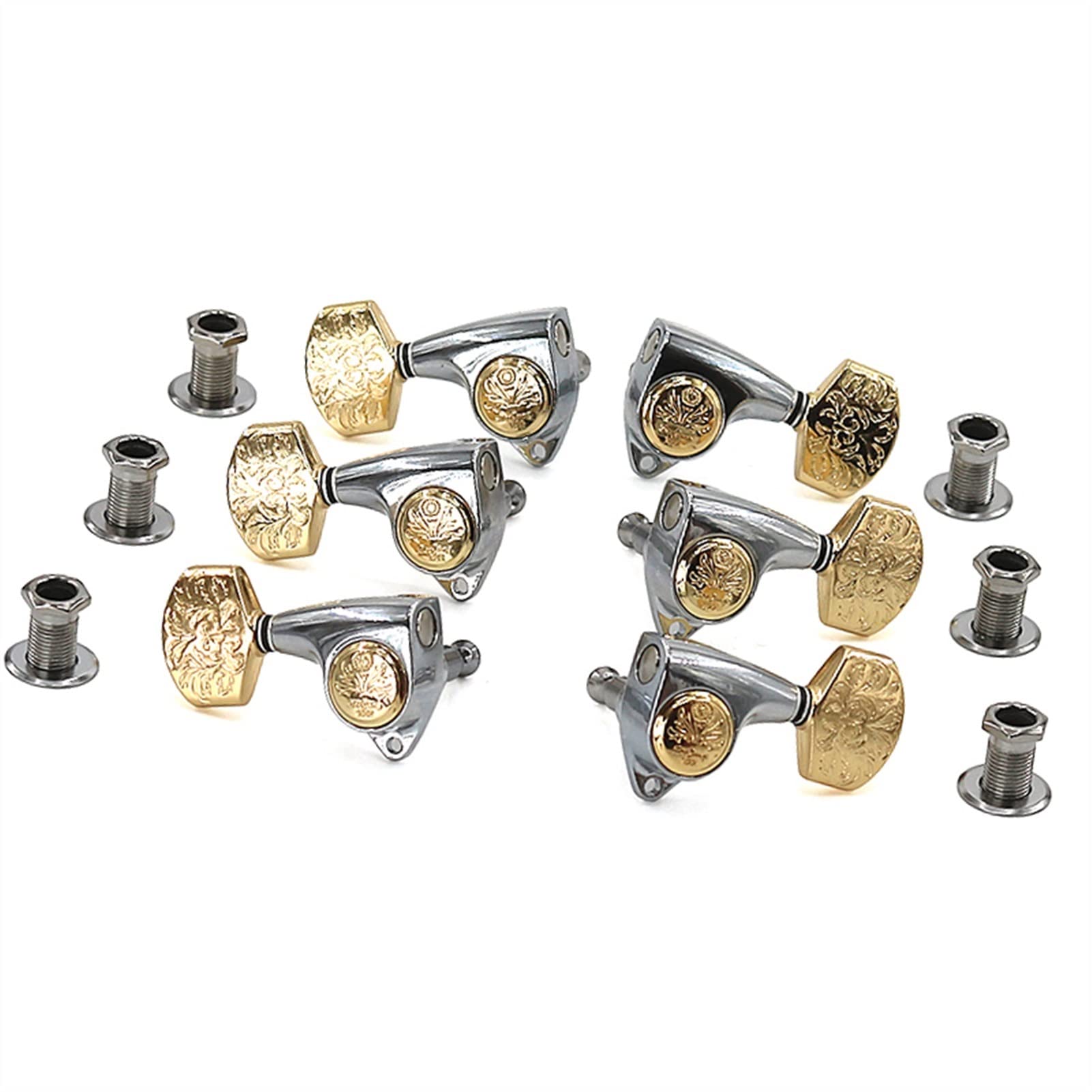 Mechanische Stimmwirbel Bakelwood Folk Guitar Fully Closed String Knob Silber Gold Quasi-Knob Shaft Winding Saitenkurbel