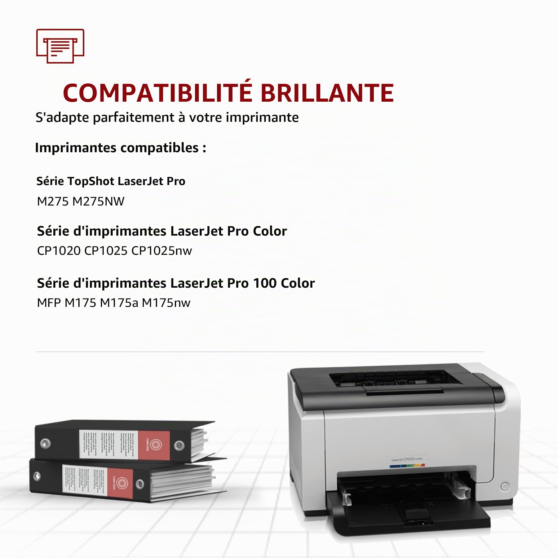 126A Toner Compatibles avec HP 126A CE310A LaserJet Pro 100 CP1025 Color
