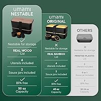 Vista 63 de Umami Bento Lunch Box for Men & Women, Black Lotus, 68 oz